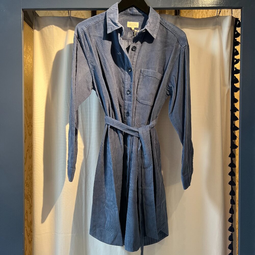 Revol Corduroy Dress in Jean Blue by Hartford Paris